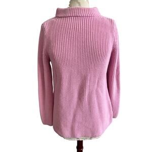 Talbots Women's Mock Neck Pink Knit Sweater Petite Medium